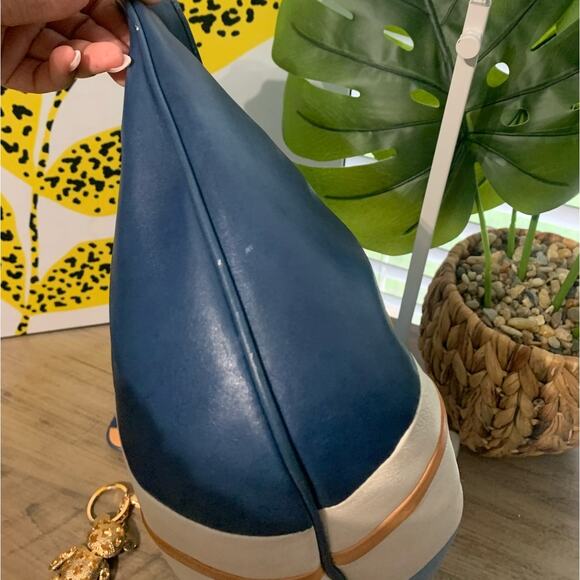 RARE Vintage COACH Distressed Striped Color Block Hobo Shoulder Bag w/ Wristlet - Picture 6 of 16